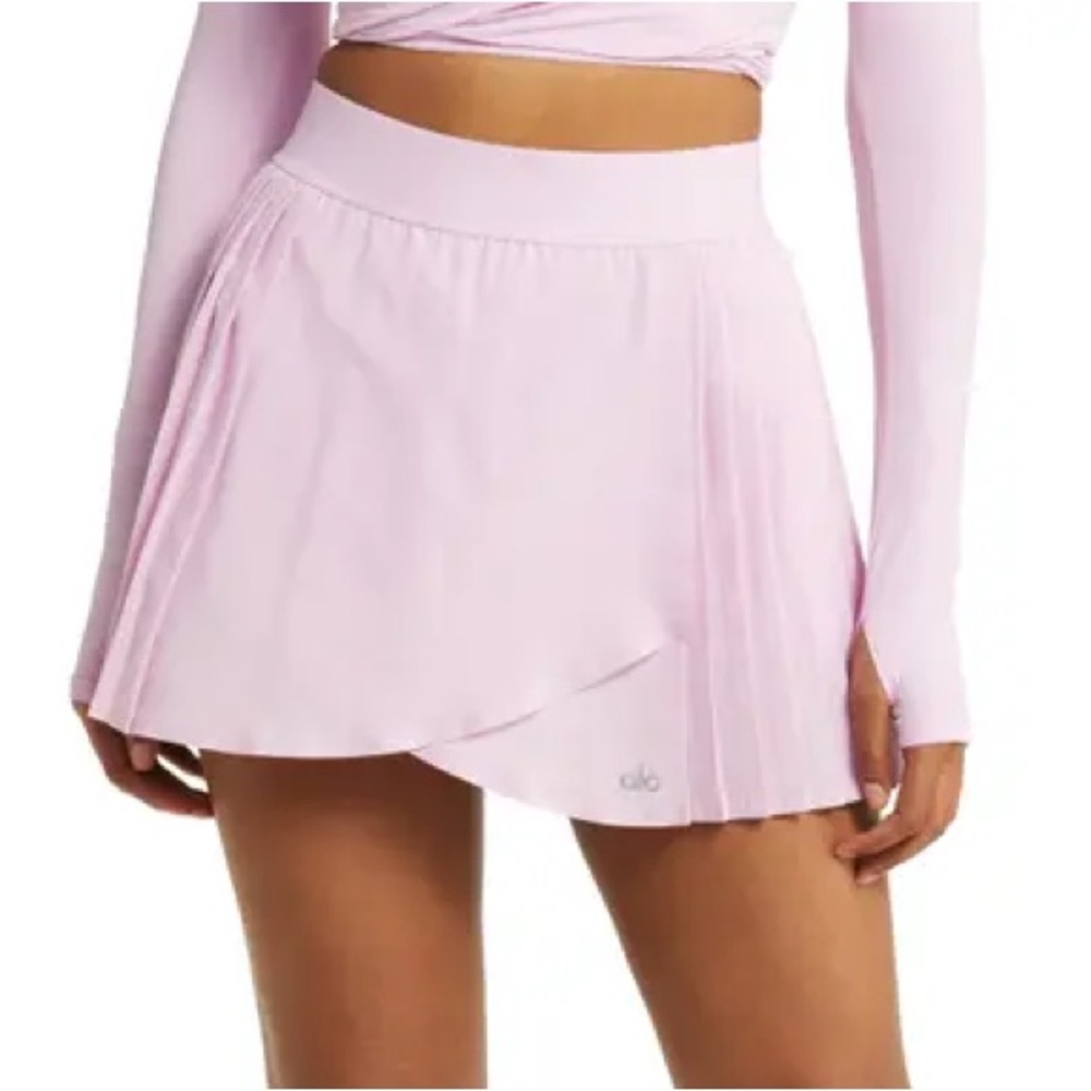 ALO Yoga Women's Pink Pleated Tennis Skirt